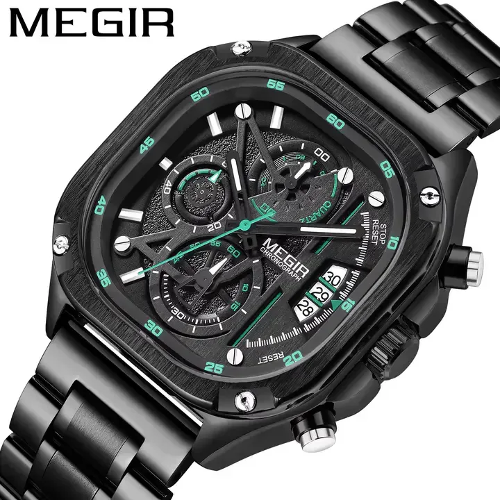 Montre Pour Homme : Bracelet En Acier Carré -
