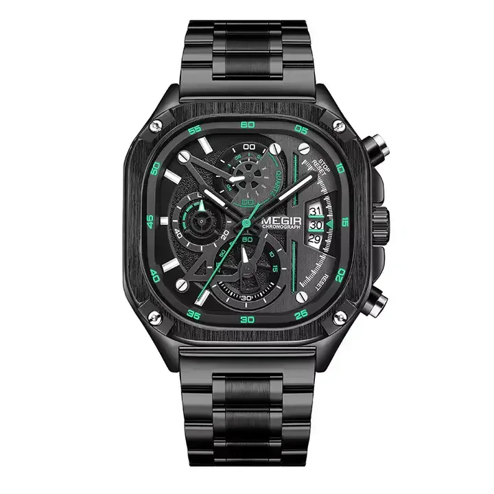Montre Pour Homme : Bracelet En Acier Carré -