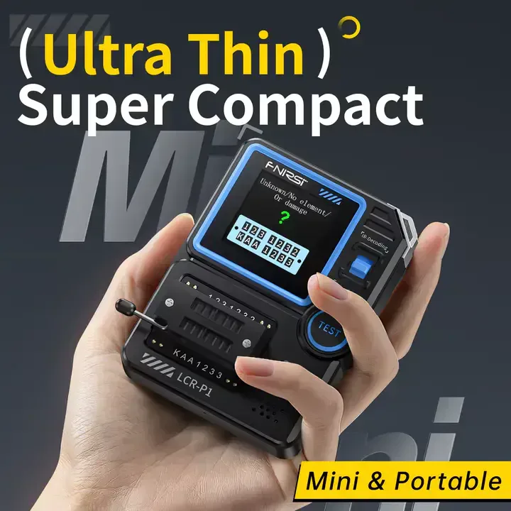 Mini oscilloscope Fnirsi Oscilloscope numérique Testeur de transistor Fonction Générateur de signal Testeur de composants électroniques multifonction 3 en 1 (LCR-P1)