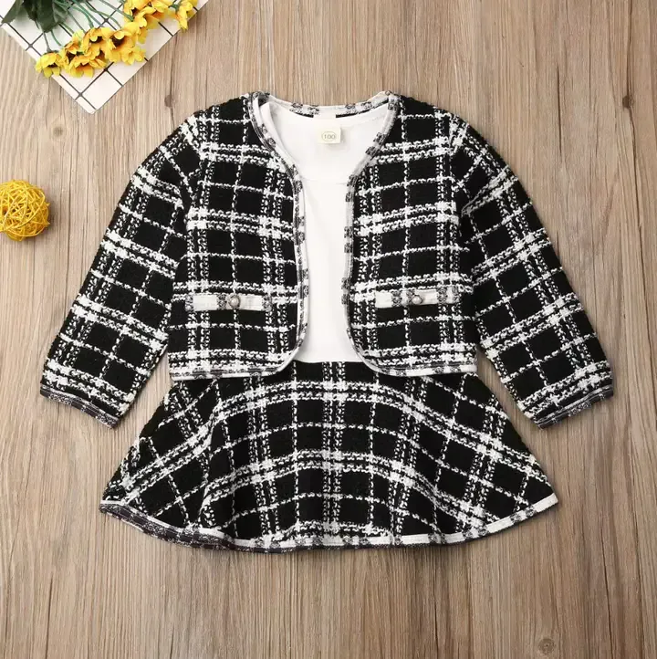 Ensemble De 2 Pièces Pour Bébés Filles,Hauts à Motif écossais Et Robe Tutu,Vêtements De Fête Formels Pour Le Printemps,6mois-1Ans — image 4 sur 7