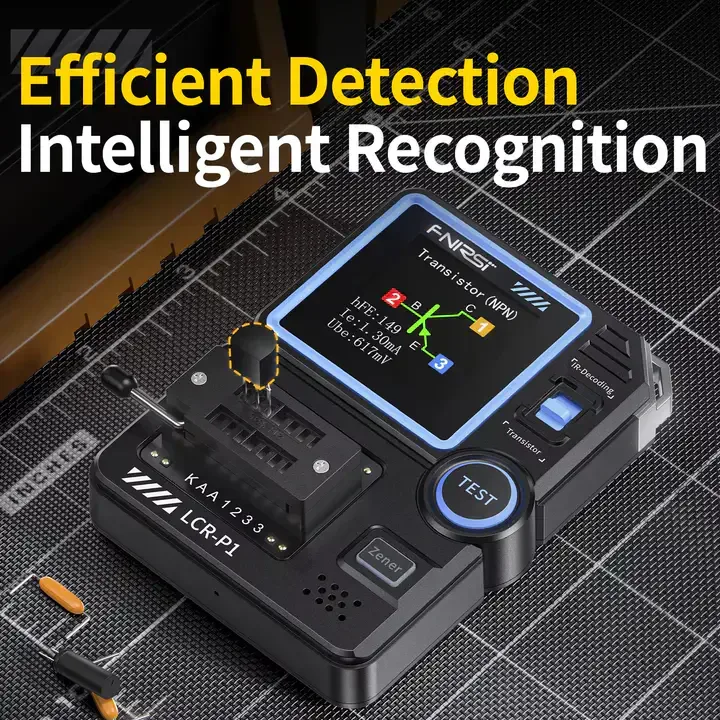 Mini oscilloscope Fnirsi Oscilloscope numérique Testeur de transistor Fonction Générateur de signal Testeur de composants électroniques multifonction 3 en 1 (LCR-P1)