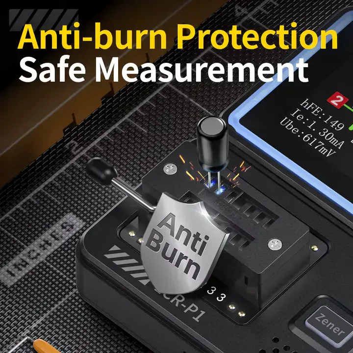 Mini oscilloscope Fnirsi Oscilloscope numérique Testeur de transistor Fonction Générateur de signal Testeur de composants électroniques multifonction 3 en 1 (LCR-P1)