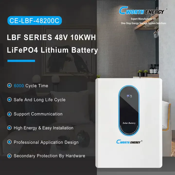 Batterie Lithium 10kwh Lifepo4 200ah 48v, Cworth Energy