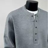 Sweat-shirt &Agrave; Manches Longues En Coton Lourd Pour Homme Avec Un Design &Agrave; Demi-patte Pour L'hiver - Buy Heavyweight Cotton Hoodie semi Open Chest S