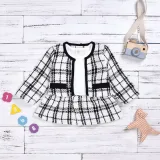 Ensemble De 2 Pièces Pour Bébés Filles,Hauts à Motif écossais Et Robe Tutu,Vêtements De Fête Formels Pour Le Printemps,6mois-1Ans