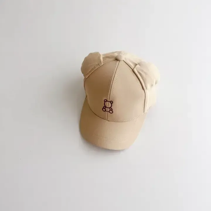 Chapeau De Baseball Pour Enfants Personnalisée Mignon Coton à Bord Incurvé Enfant En Bas âge Ours Casquette Style De Rue Tissu — image 4 sur 7