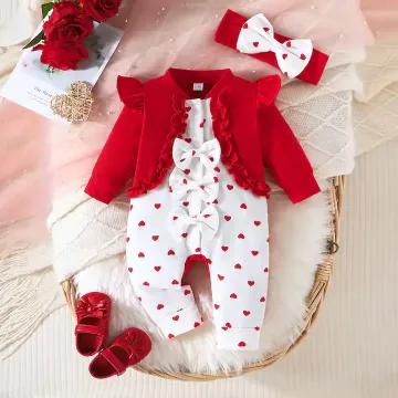 Combinaison Bébé  12-18 Mois,Manches Longues,Couleur Assortie,Adorable Nœud,Coton,Motif à Pois,Pour Ramper