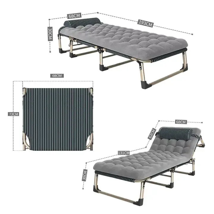 Lit Simple Multifonctionnel,Portable Et Pliant Grande Taille Avec Matelas Moelleux — image 4 sur 6