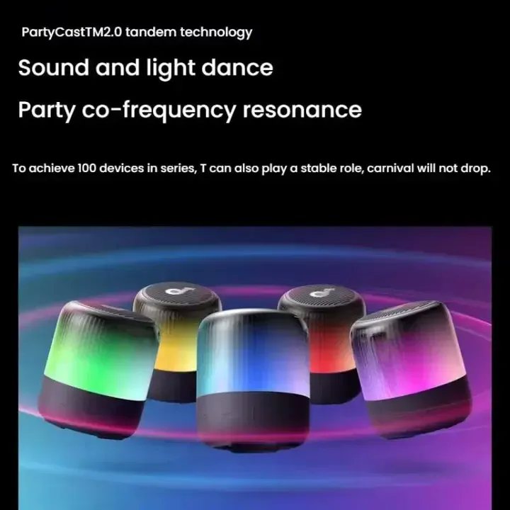 Anker A3136 Soundcore Glow Mini Neon Subwoofer,Haut-parleur Sans Fil Compact