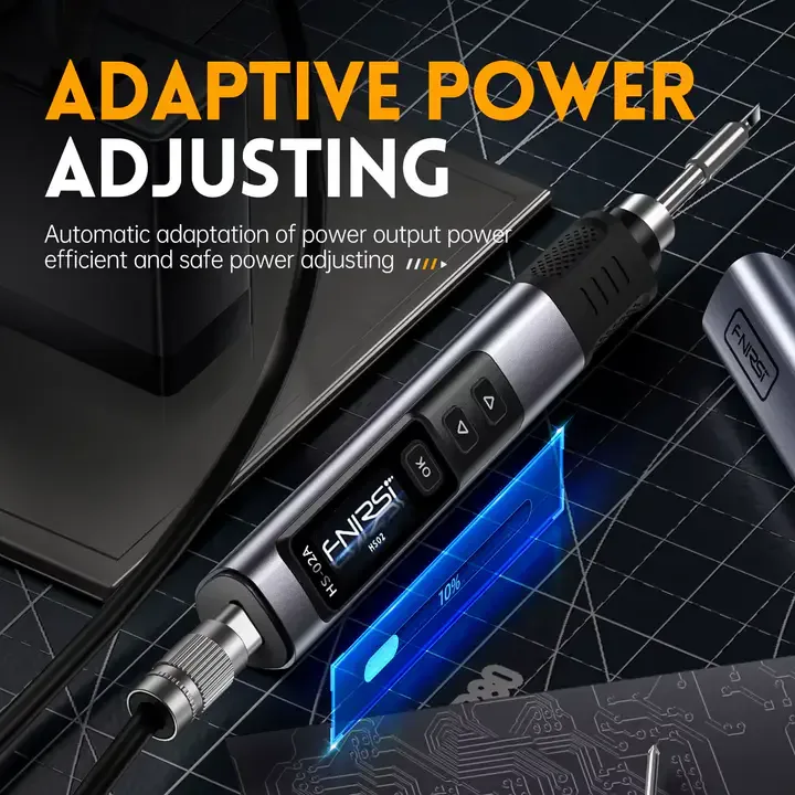 FNIRSI HS-02A Kit de fer à souder portable 100 W 100-450 ℃ 3 groupes de température préréglés, 3 pointes de soudure, outil numérique intelligent pour réparation de précision — image 5 sur 5