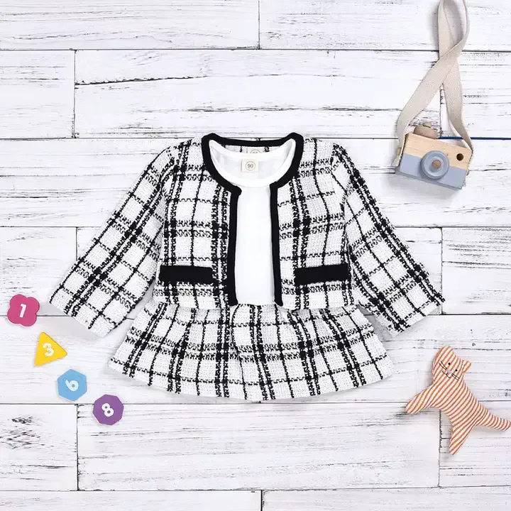 Ensemble De 2 Pièces Pour Bébés Filles,Hauts à Motif écossais Et Robe Tutu,Vêtements De Fête Formels Pour Le Printemps,6mois-1Ans — image 5 sur 7
