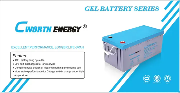 Batterie Solaire Gel  12v 200ah En Stock Cworth Energy