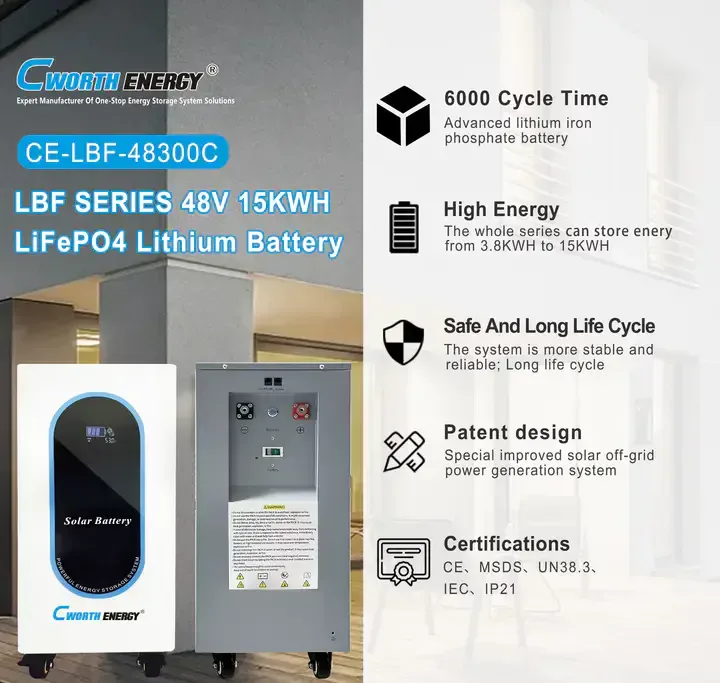 Batterie   Lithium15kwh 48v  300ah Lifepo4 Avec Bms, Cworth energy — image 6 sur 6
