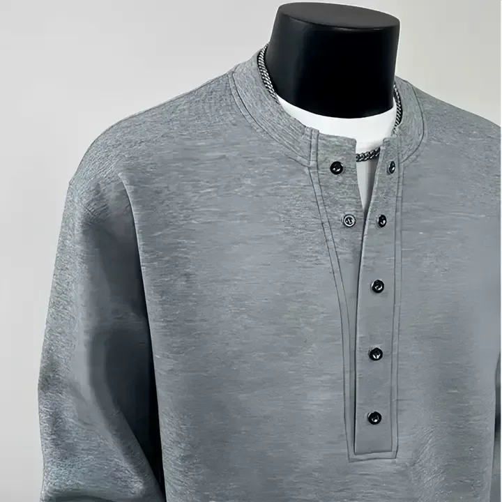 Sweat-shirt &Agrave; Manches Longues En Coton Lourd Pour Homme Avec Un Design &Agrave; Demi-patte Pour L'hiver - Buy Heavyweight Cotton Hoodie semi Open Chest S