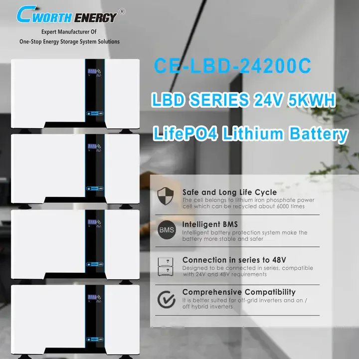 Batterie Lithium 24v Lifepo4 200ah 5kwh, Cworth Energy — image 3 sur 6