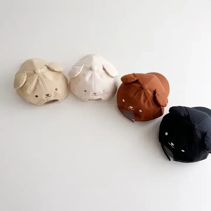 Chapeau De Baseball Pour Enfants Personnalisée Mignon Coton à Bord Incurvé Enfant En Bas âge Ours Casquette Style De Rue Tissu — image 3 sur 7