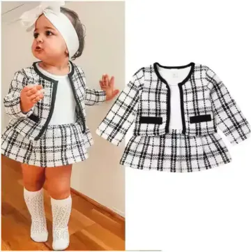 Ensemble De 2 Pièces Pour Bébés Filles,Hauts à Motif écossais Et Robe Tutu,Vêtements De Fête Formels Pour Le Printemps,6mois-1Ans