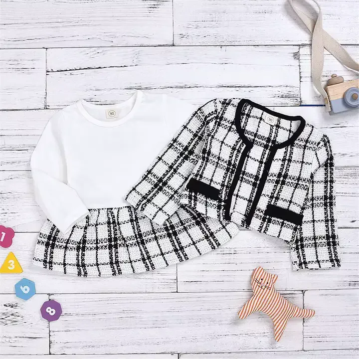 Ensemble De 2 Pièces Pour Bébés Filles,Hauts à Motif écossais Et Robe Tutu,Vêtements De Fête Formels Pour Le Printemps,6mois-1Ans — image 6 sur 7