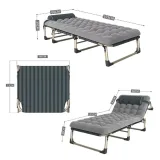 Lit Simple Multifonctionnel,Portable Et Pliant Grande Taille Avec Matelas Moelleux